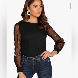 Black Pearl Sleeve Blouse